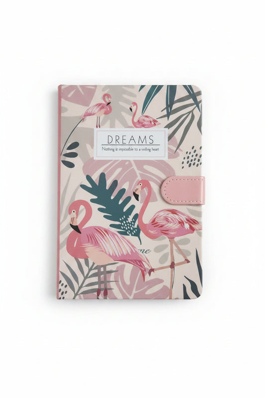 Fancy Sarus Crane Cover Page Side Lock Diary