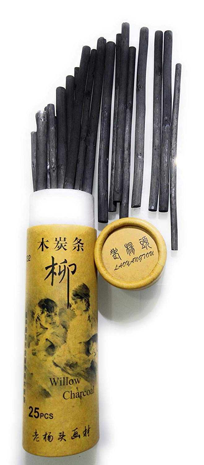 ikis Willow 25 PC's Charcoal Compressed Sticks Pencils Sketch Drawing Art Charcoal Artist Painting