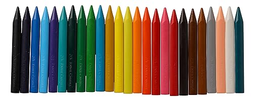 Faber-Castell Erasable Plastic Crayon Set Gift Pack- 110mm, Pack of 25