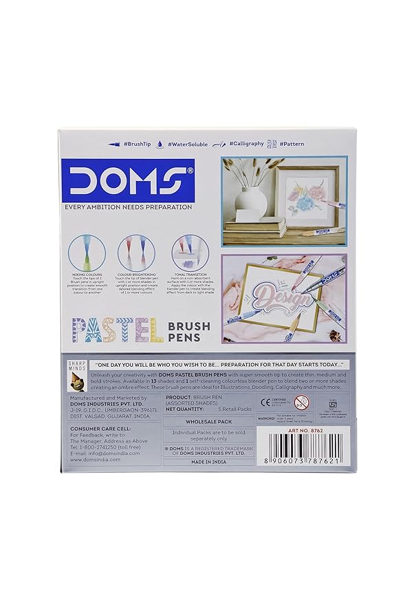 Doms Super Soft Tip Pastel Shades Brush Pen Set