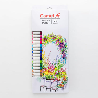 Camlin Kokuyo Brush Pens, 24 Shades (Multicolor)