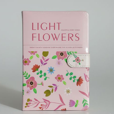 Light Flowers Magnet Lock Style Diary