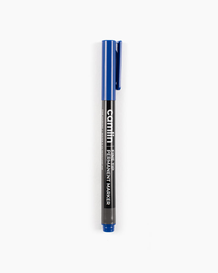 Camlin Fine Tip Permanent Markers Blue (Set of 10)