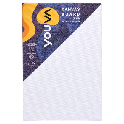 Navneet Youva |Cotton White Blank Canvas Boards for Painting, Acrylic Paint, Oil Paint Dry & Wet Art Media|4" x 6"