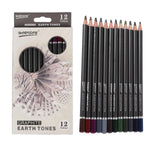 worison Water Soluble Earth Tones 12 Coloured Graphite Pencils