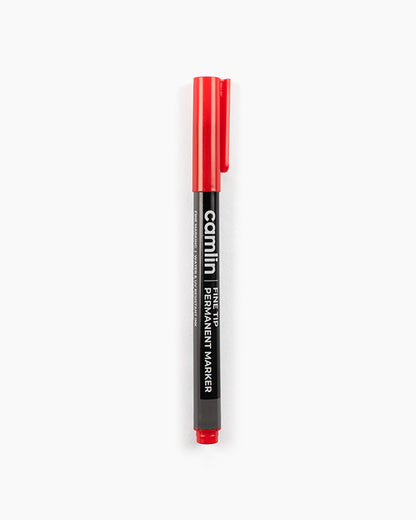 Camlin Fine Tip Permanent Markers Red (Set of 10)