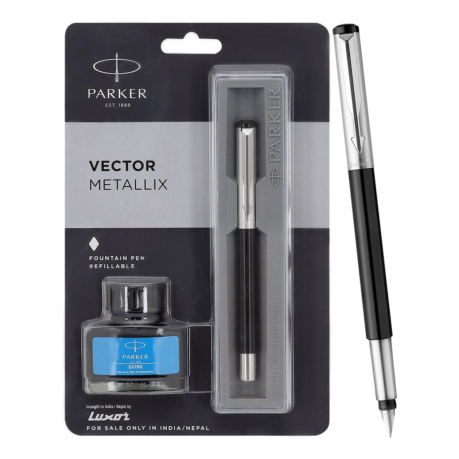 Parker Vector Metallic Chrome Trim Fountain Pen
