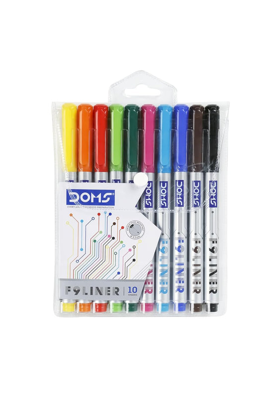 Doms F9 Fine Liner Set Of 10 Assorted Shades