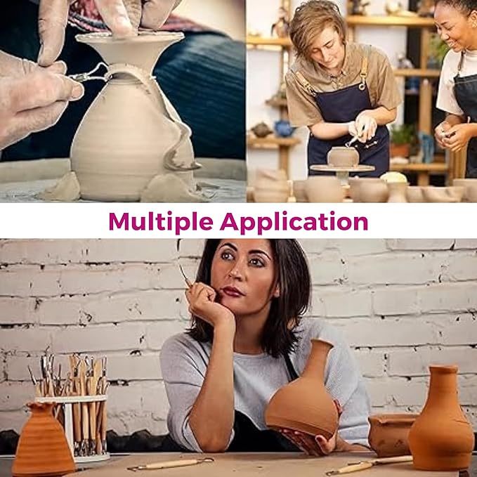 Sculpting Pottery Tools Steel Modeling Dual Headed for Clay Fondant Cake Ceramic Dough Carving Art and Craft for Beginners Artists Professionals Hobbiysts
