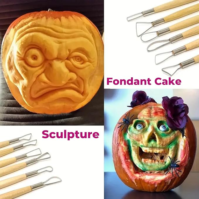 Sculpting Pottery Tools Steel Modeling Dual Headed for Clay Fondant Cake Ceramic Dough Carving Art and Craft for Beginners Artists Professionals Hobbiysts