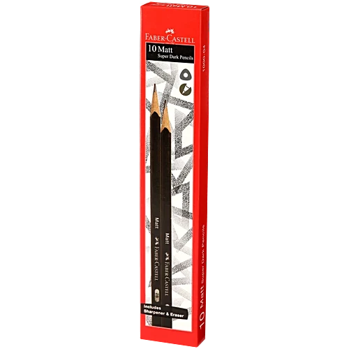 Faber-Castell 10 Matt Super Dark Pencils