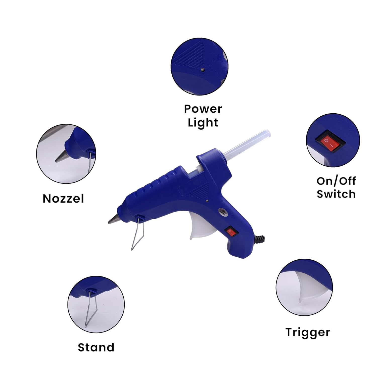 Hot Melt Glue Gun & 11mm Glue Sticks With On/Off Switch Anti Drip Heavy Duty Glue Sticks for DIY Projects, School