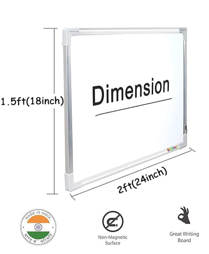 Aluminium Non Magnetic  Double Sided White Board and Chalk Board Front Side whiteboard Marker Surface and Back Side Chalkboard Surface