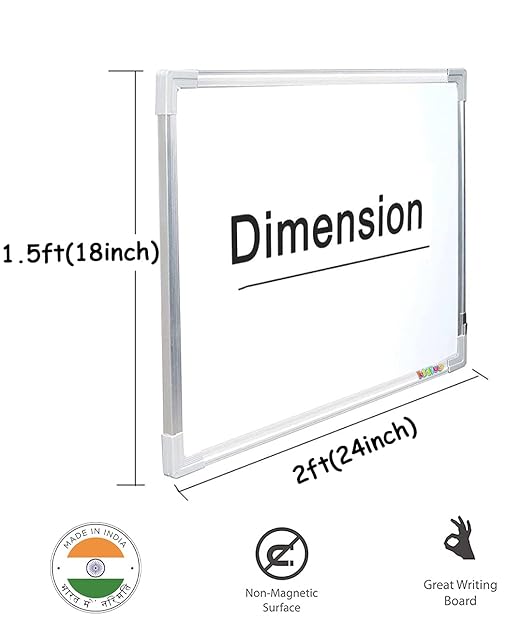 Aluminium Non Magnetic  Double Sided White Board and Chalk Board Front Side whiteboard Marker Surface and Back Side Chalkboard Surface