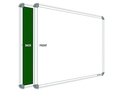 Aluminium Non Magnetic  Double Sided White Board and Chalk Board Front Side whiteboard Marker Surface and Back Side Chalkboard Surface
