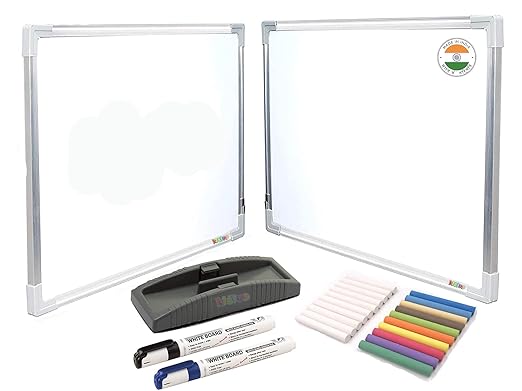 Aluminium Non Magnetic  Double Sided White Board and Chalk Board Front Side whiteboard Marker Surface and Back Side Chalkboard Surface