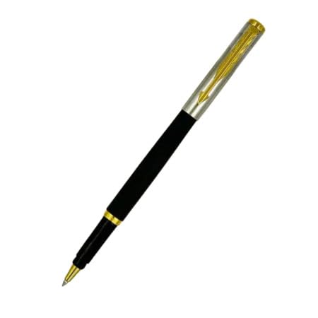 Parker Latitude Matte Metallix Roller Ball Pen with Gold Trim - Blue ink