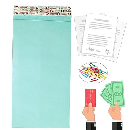 Envelope Courier Document Pouch Secure Cloth Lined,Courier Cover Green- 11 X 5 Inches - Green pack of 20