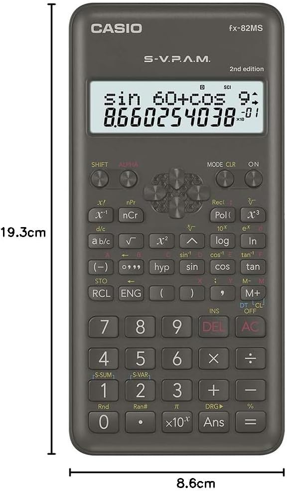 Casio FX-82MS 2nd Gen Non-Programmable Scientific Calculator