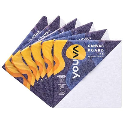 Navneet Youva |Cotton White Blank Canvas Boards for Painting, Acrylic Paint, Oil Paint Dry & Wet Art Media|6x8