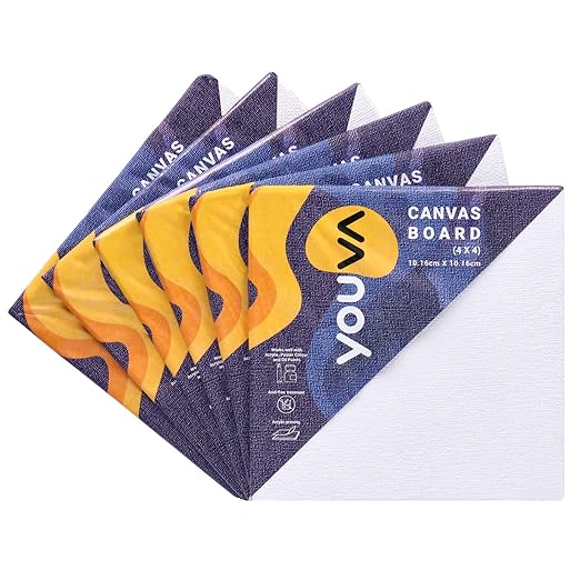 Navneet Youva |Cotton White Blank Canvas Boards for Painting, Acrylic Paint, Oil Paint Dry & Wet Art Media|4x4