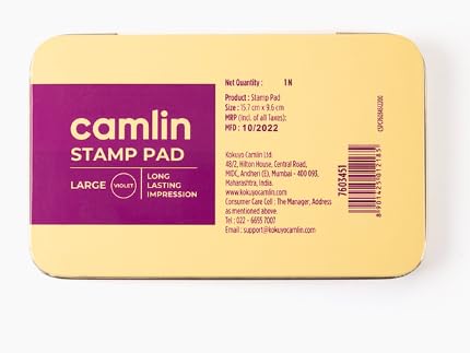 Camlin Stamp Pad, Large Size, Long Lasting Impression, Blue Color