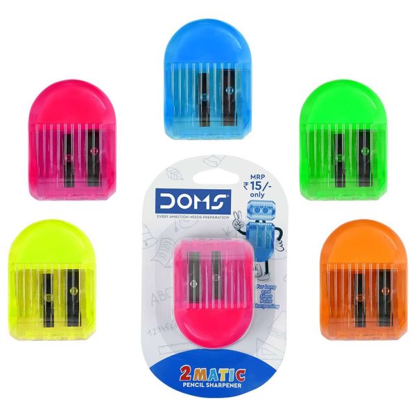 Doms Connect Coloured Duo Eraser and Pencil Sharpener in (Pack of 2)