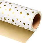 Gold Polka Dot Gift Wrapping Paper Roll (5 mtr Approx)