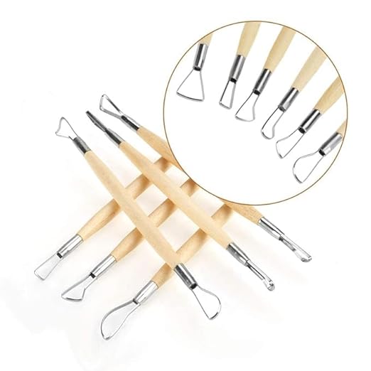 Ceramic Clay Tools Set, Birch 6Pcs Pottery Tools, for Wax Sculpting Ceramics Carving Jewelry Design Use