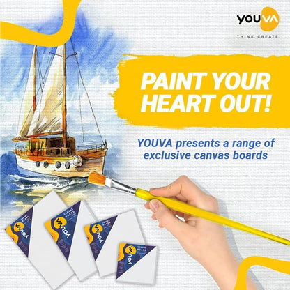 Navneet Youva |Cotton White Blank Canvas Boards for Painting, Acrylic Paint, Oil Paint Dry & Wet Art Media|6x8