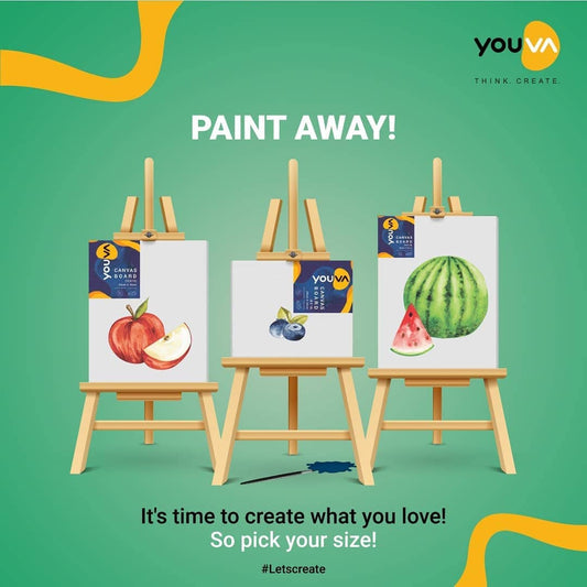 Navneet Youva |Cotton White Blank Canvas Boards ,14x18