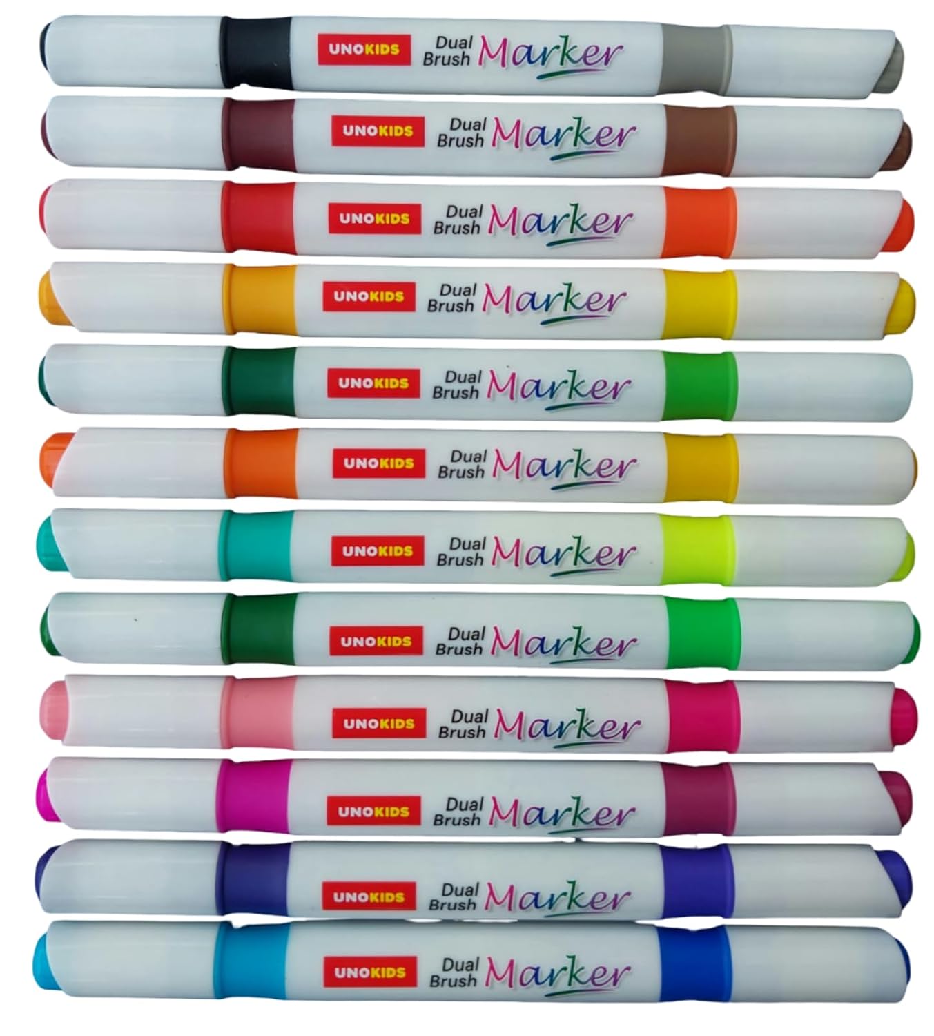 Unomax Unokids Dual Brush Marker Pen 24 Shades