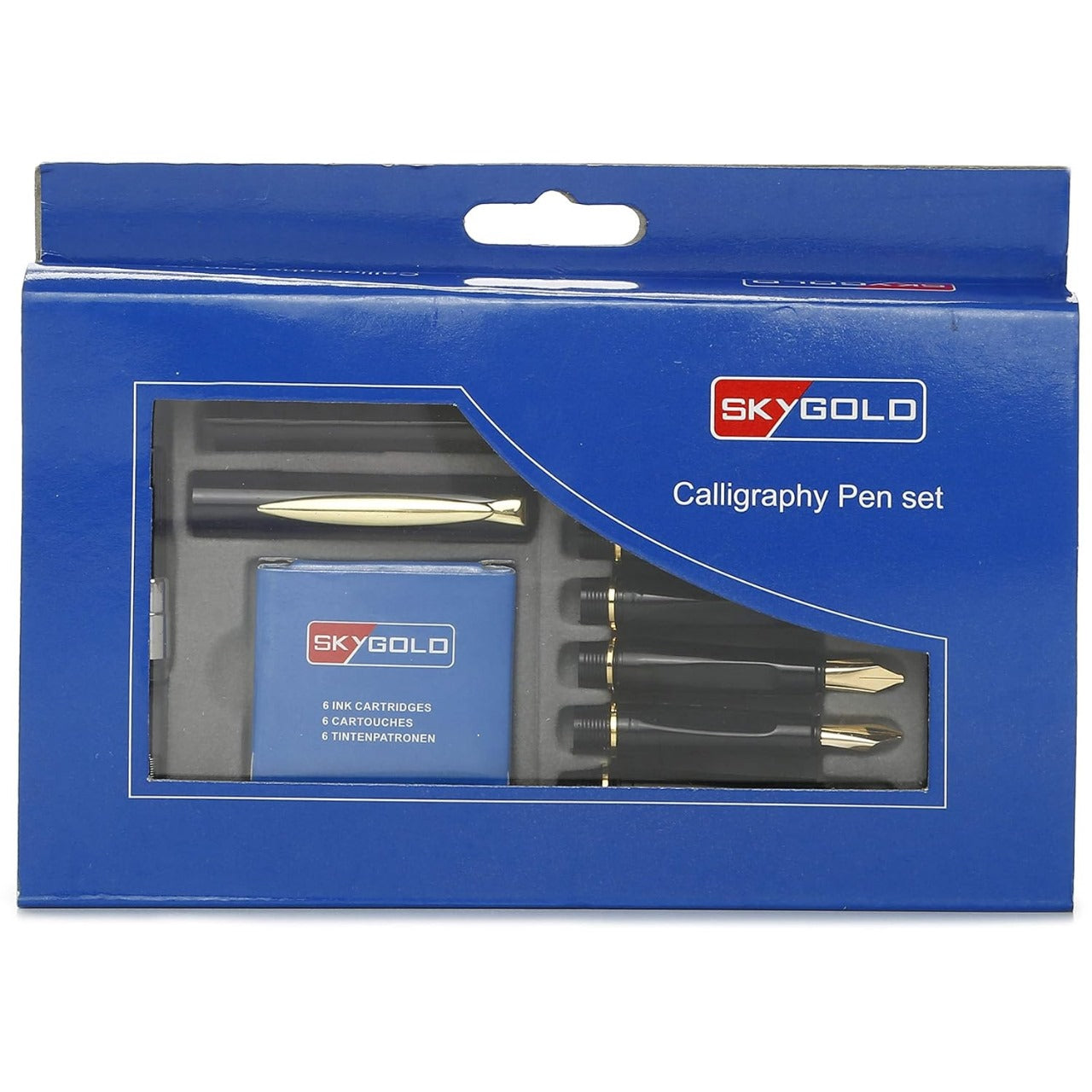 Sky Gold Calligraphy Pen Set 6 Nib & 6 Ink Cartridge