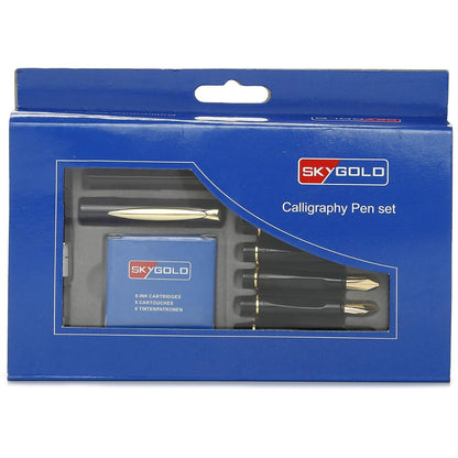 Sky Gold Calligraphy Pen Set 6 Nib & 6 Ink Cartridge