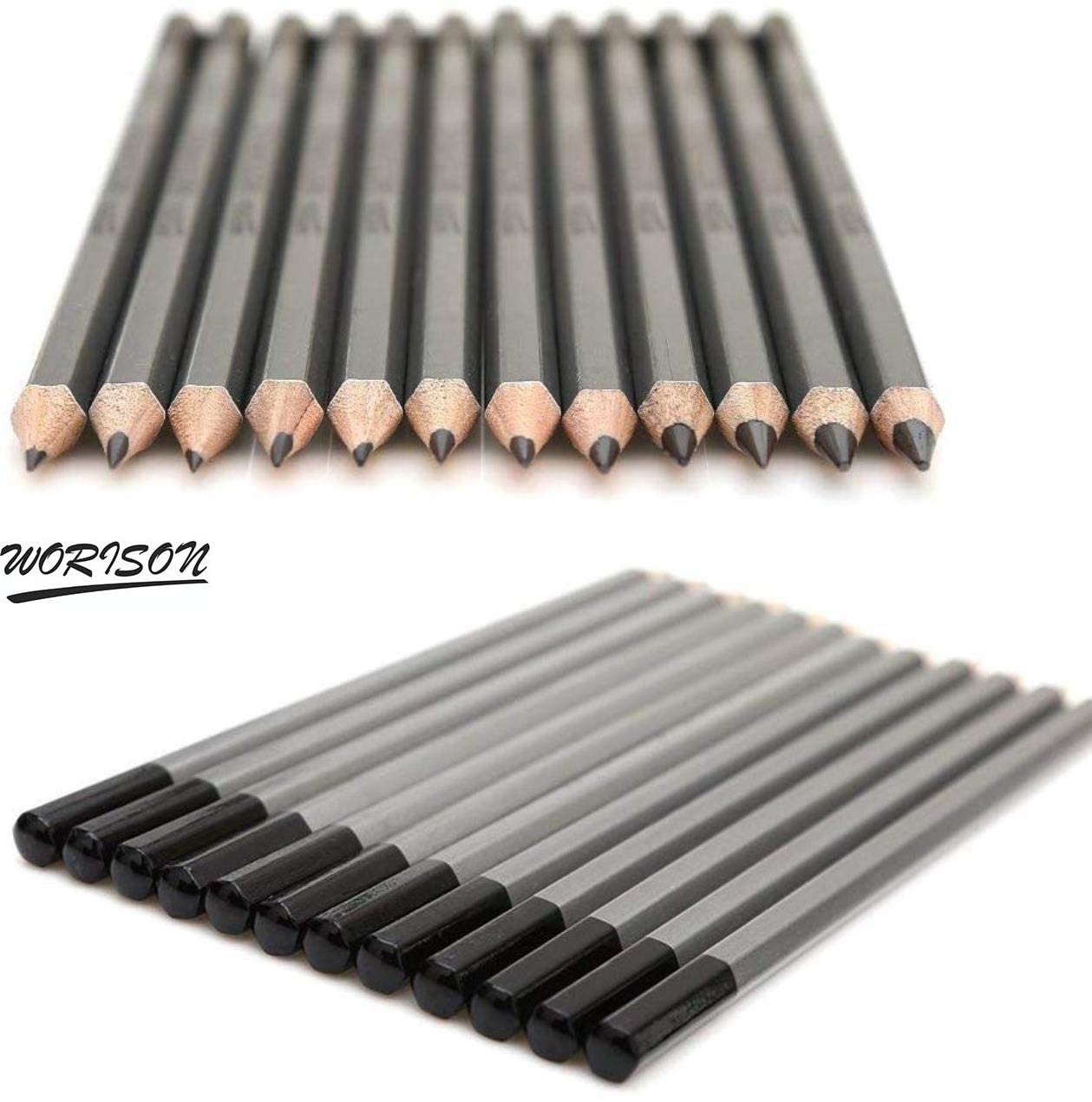 worison Fine Art Drawing&Sketching Pencils-24Pcs,Black