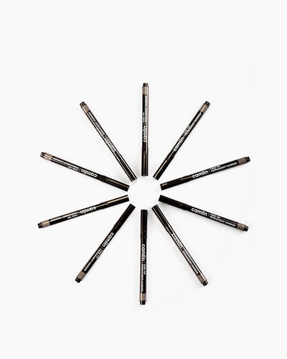 Camlin Fine Tip Permanent Markers Black (Set of 10)