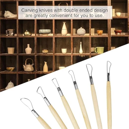Ceramic Clay Tools Set, Birch 6Pcs Pottery Tools, for Wax Sculpting Ceramics Carving Jewelry Design Use