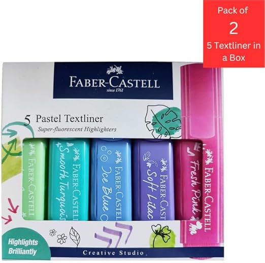 Faber-Castell Pastel Shades Textliner | Wallet Pack, Set of 5 Colours
