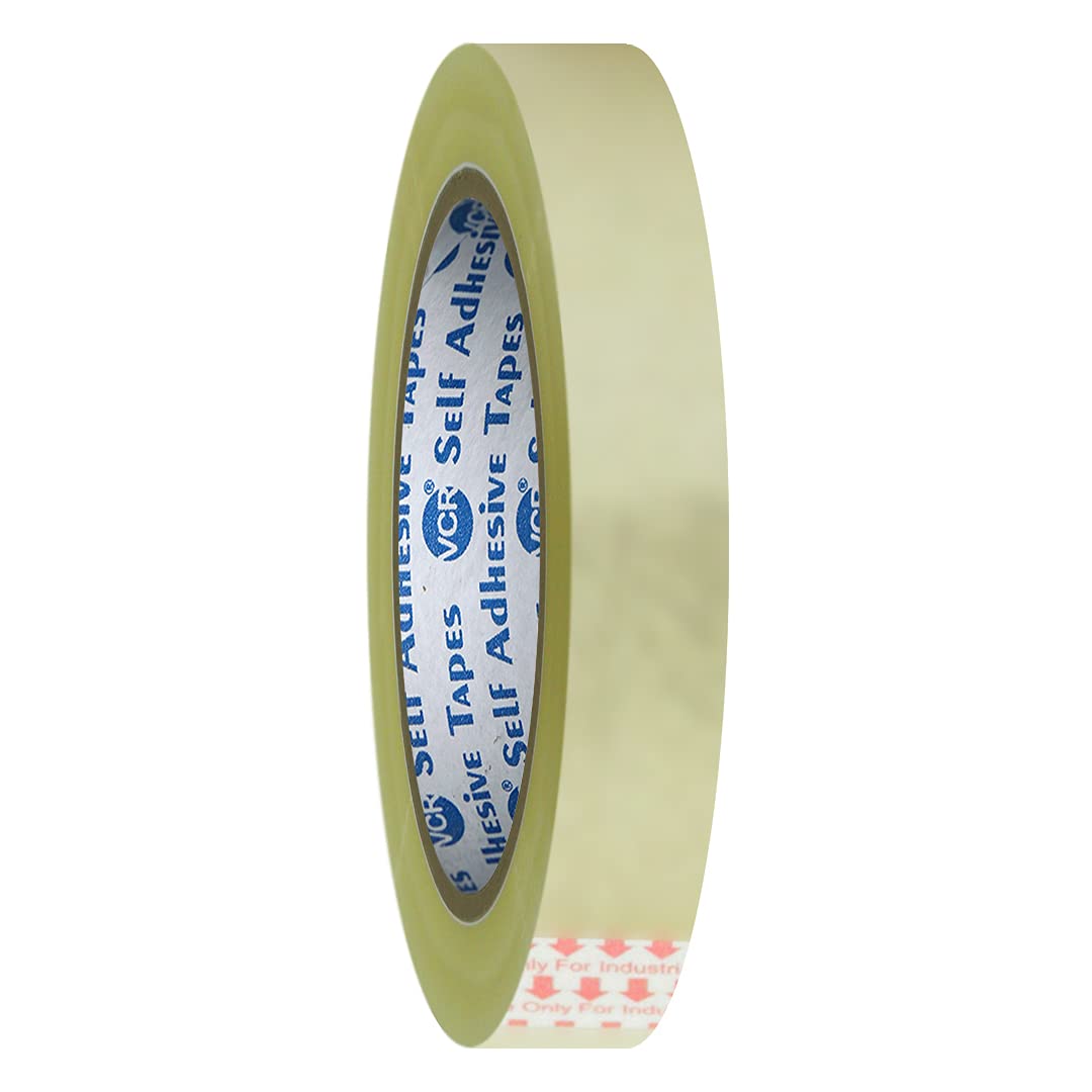 Adhesive Transparent Cello Tape - 35 Meters in Length - 12mm / 0.5" Width (Pack of 2)