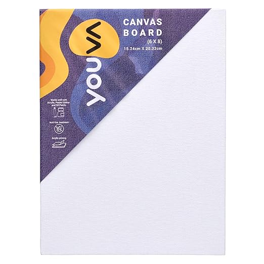 Navneet Youva |Cotton White Blank Canvas Boards for Painting, Acrylic Paint, Oil Paint Dry & Wet Art Media|6x8