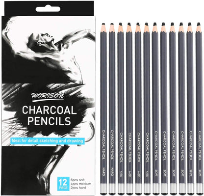 Charcoal Pencils Drawing Set 12 Pieces
