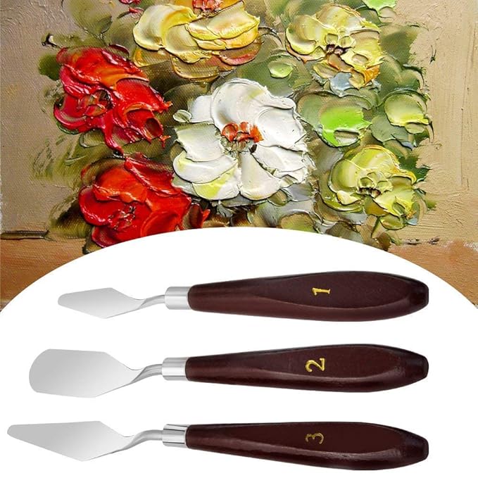 Grandink Palette Painting Knives - Set of 5 Various Sizes & Shapes, Stainless Steel