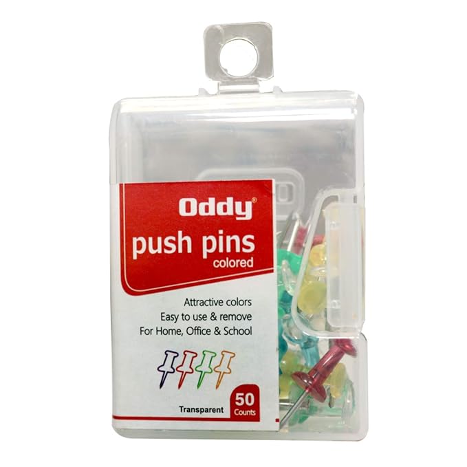ODDY Push Pins, Board Pins, Thumb Pins, Multicolour Push Pin, (Pack of 2, 100 pcs)