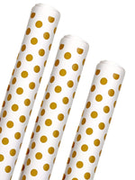 Gold Polka Dot Gift Wrapping Paper Roll (5 mtr Approx)