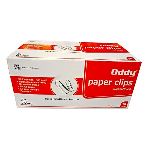 Oddy Paper Clips Nickel Plated - PC-50mm -