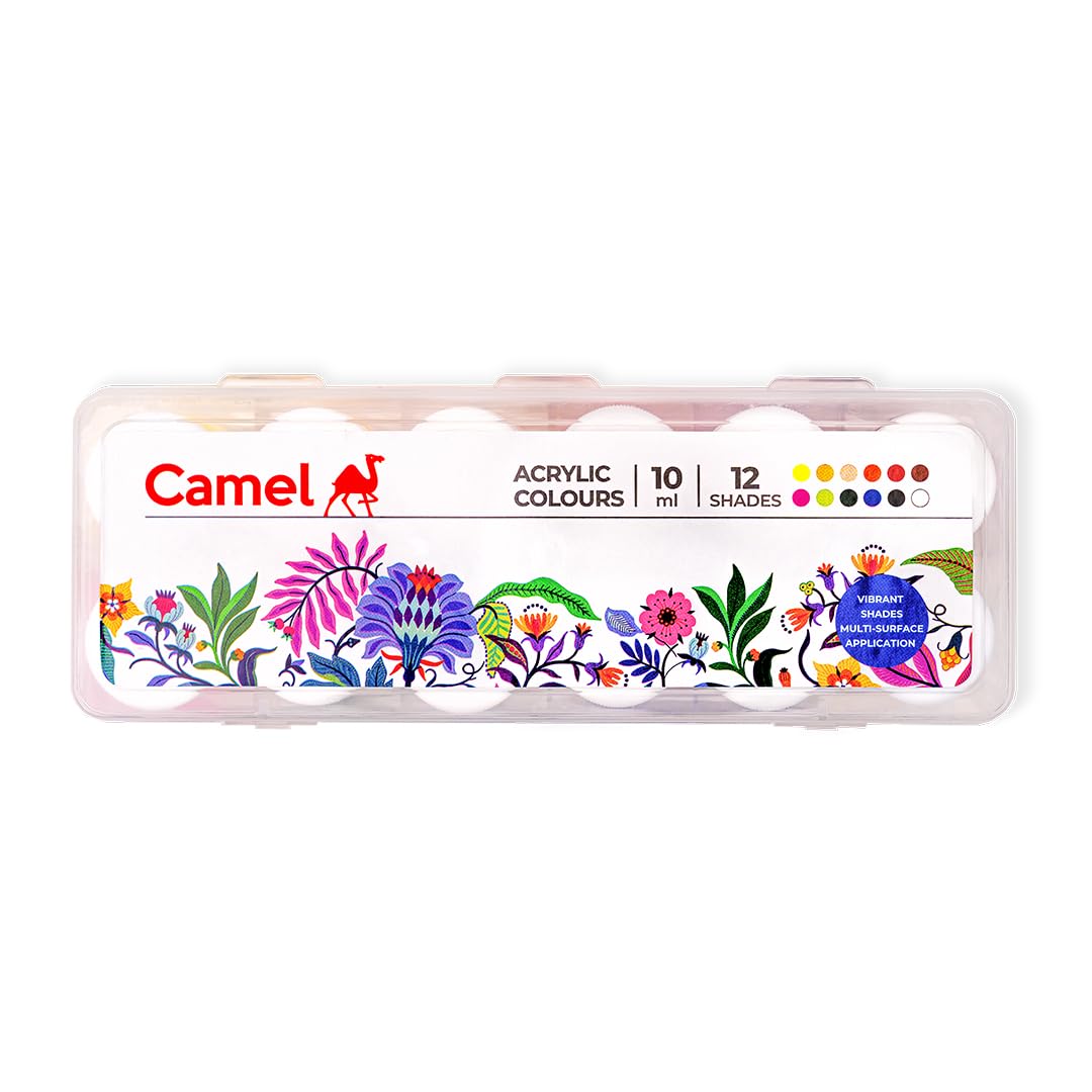 Camel Acrylic Ultra Colour – 12 Rich Shades (10ml each)