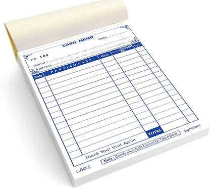 Cash Memo Small Bill Book Writing Note Pad