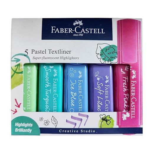 Faber-Castell Pastel Shades Textliner | Wallet Pack, Set of 5 Colours