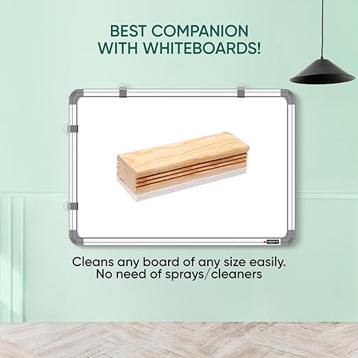 Premium Non Magnetic Wooden White Board Duster | Black Board Wooden Duster Whiteboard Eraser for Erasing White Board Marker or Chalk Board Writing