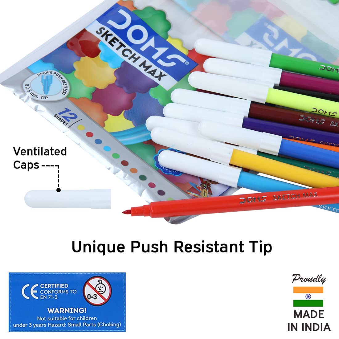 Doms Sketch Max 14 Shades Non-Toxic Water Colour Sketch Pens